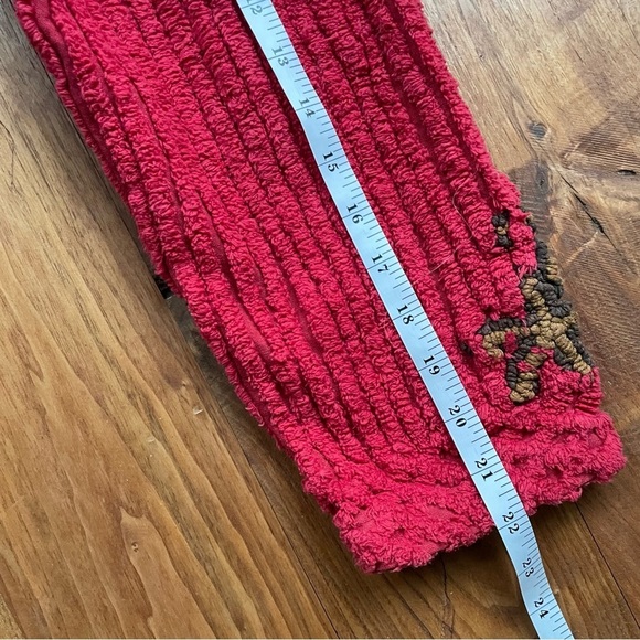 Vintage Red Chenille Button Front Embroidered Jacket - Picture 8 of 11